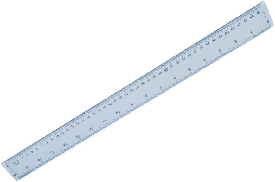 Hainenko Clear Plastic Ruler 50cm / 20 Inch – 24 Pack Bulk Box | Metric & Imperial