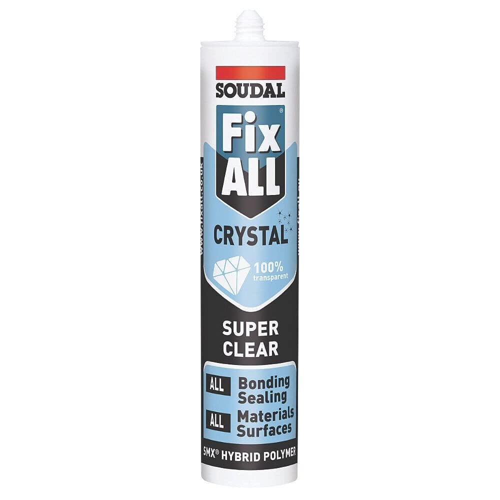 Soudal Fix All Crystal 290ml | Super Clear Hybrid Adhesive & Sealant