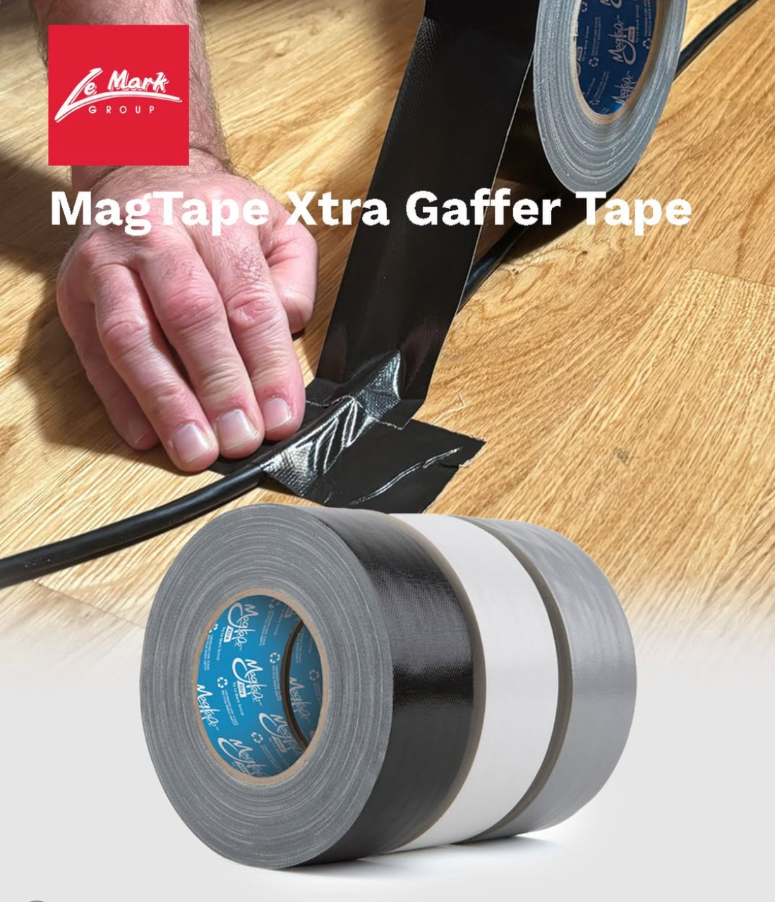 MAGTAPE® XTRA™ Black Matt Gaffer Tape 50mm x 50m – 24 Roll Bulk Box | Stage & Events