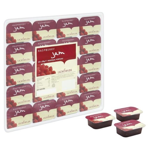 Lichfields Raspberry Jam Individual Portions 20 x 20g – Single Serve Jam Pots