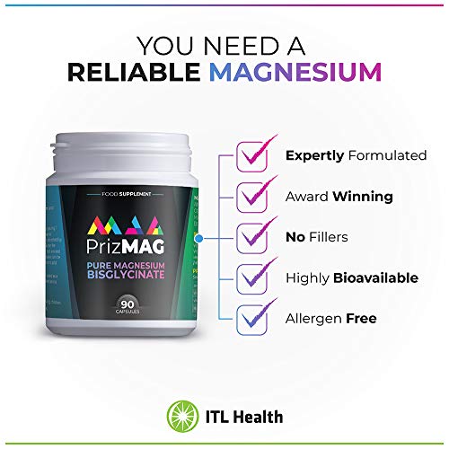 PrizMAG by ITL Health Pure Magnesium Bisglycinate Capsules 90 Capsules