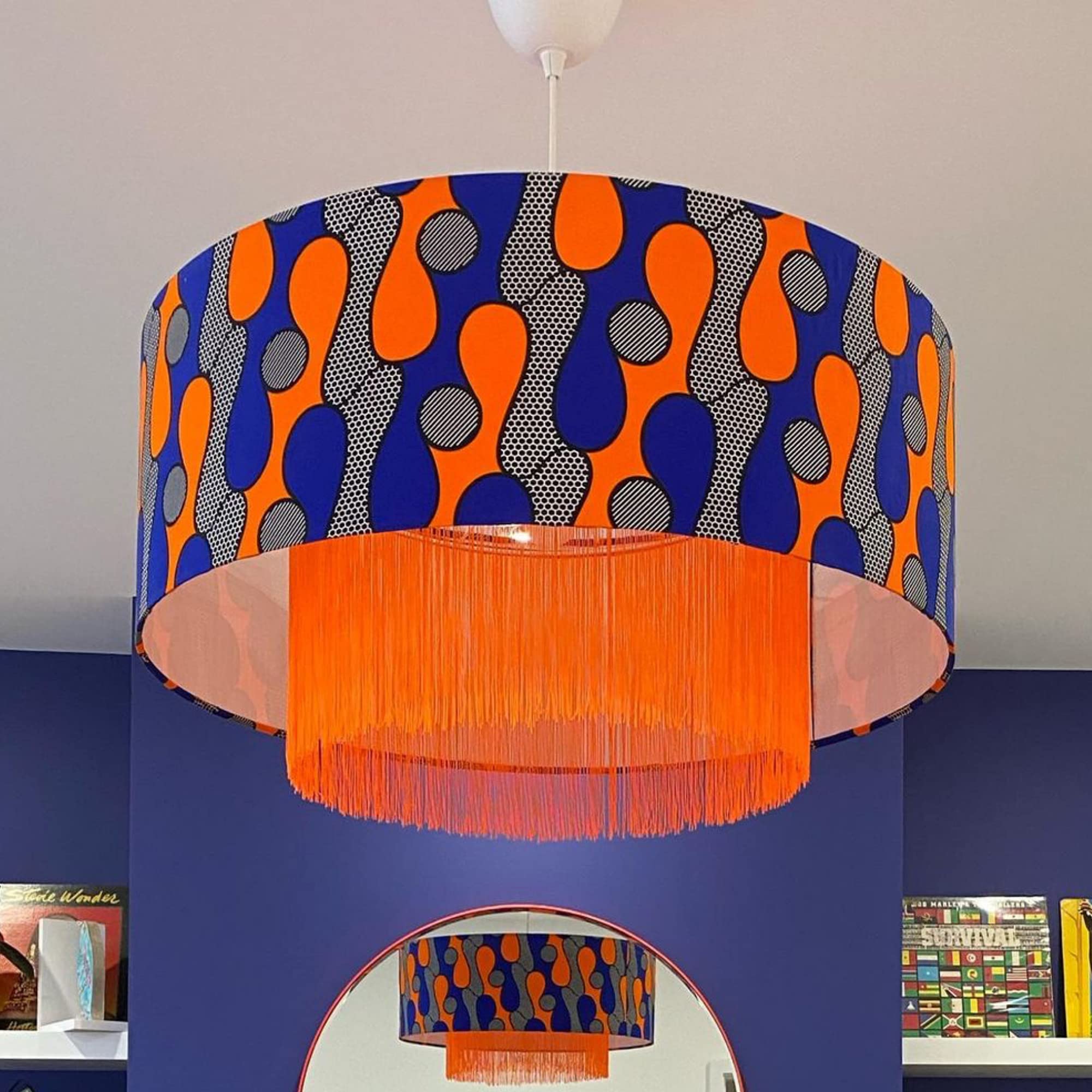 70cm Lampshade Making Kit use with Pendant Ceiling Lights and Table and Floor Lamp, Drum Circle Shape Needcraft UK DIY use with Fabric, Textile, Wallpaper of Choice.