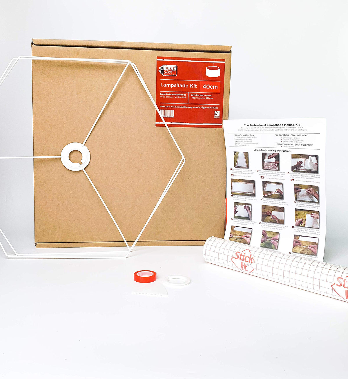 Dannells Needcraft 40cm Hexagon Lampshade Making Kit – DIY Fabric Light Shade Kit