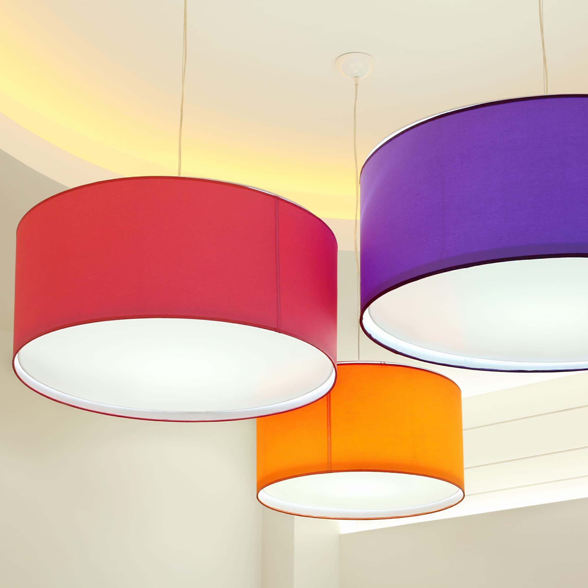 70cm Lampshade Making Kit use with Pendant Ceiling Lights and Table and Floor Lamp, Drum Circle Shape Needcraft UK DIY use with Fabric, Textile, Wallpaper of Choice.