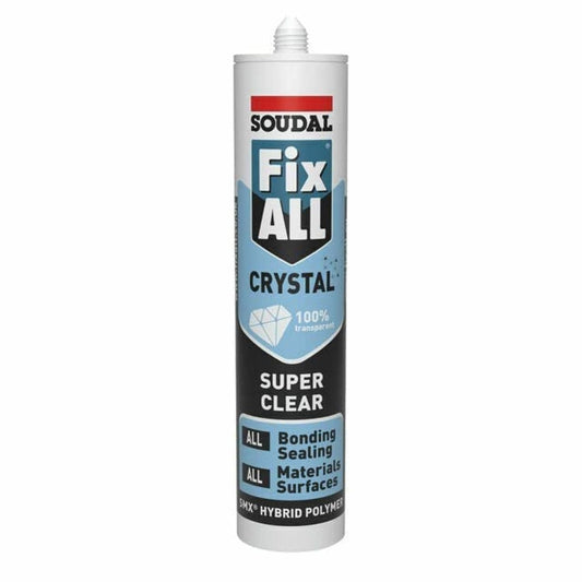 Soudal Fix All Crystal 290ml | Super Clear Hybrid Adhesive & Sealant