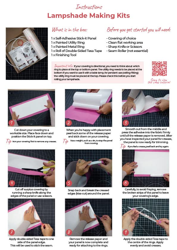 20cm Oval Lampshade Making Kit