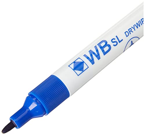 Hainenko Whiteboard Slimline Dry Wipe Marker with Fine Bullet Tip - Black (Pack of 10)