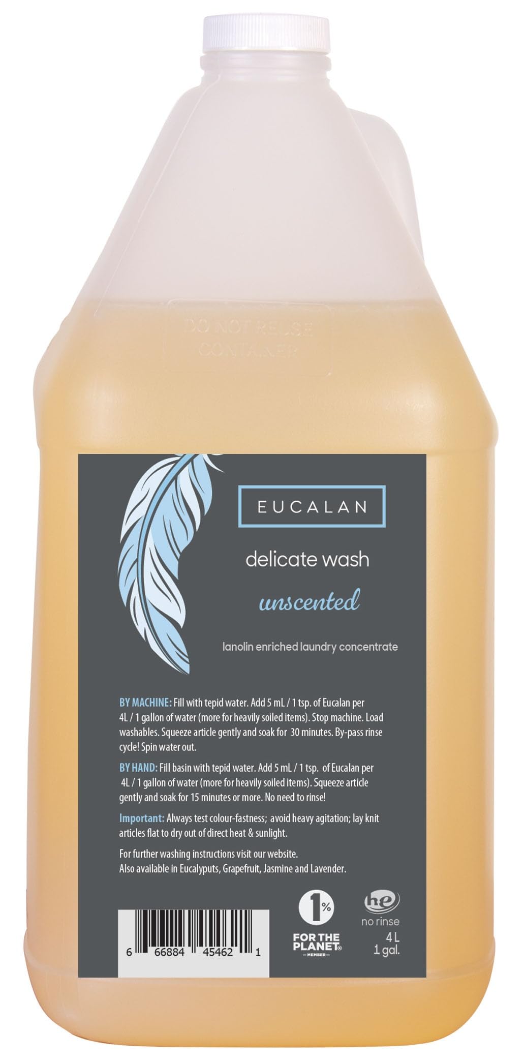 Eucalan Delicate Wash Unscented | 4 Litre Jug
