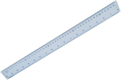 Hainenko Clear Plastic Ruler 50cm / 20 Inch – 24 Pack Bulk Box | Metric & Imperial
