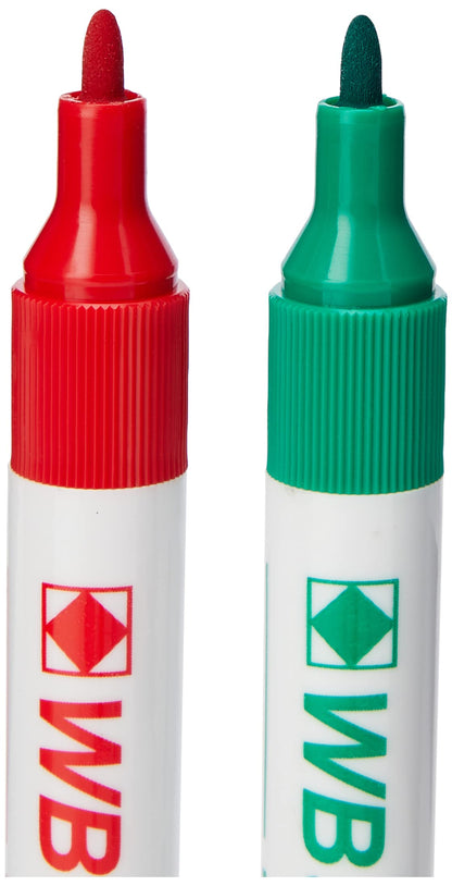 Hainenko Slimline Dry Wipe Whiteboard Markers Fine Bullet Tip Assorted Colours (Pack of 4) | Low Odour Whiteboard Pens