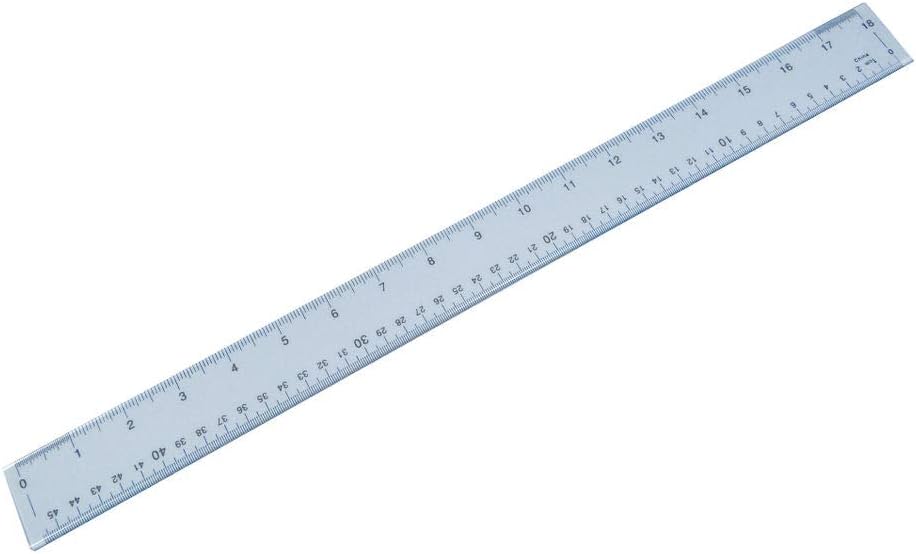 Hainenko Clear Plastic Ruler 50cm / 20 Inch – 24 Pack Bulk Box | Metric & Imperial