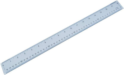 Hainenko Clear Plastic Ruler 50cm / 20 Inch – 24 Pack Bulk Box | Metric & Imperial