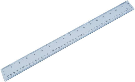 Hainenko Clear Plastic Ruler 50cm / 20 Inch – 24 Pack Bulk Box | Metric & Imperial