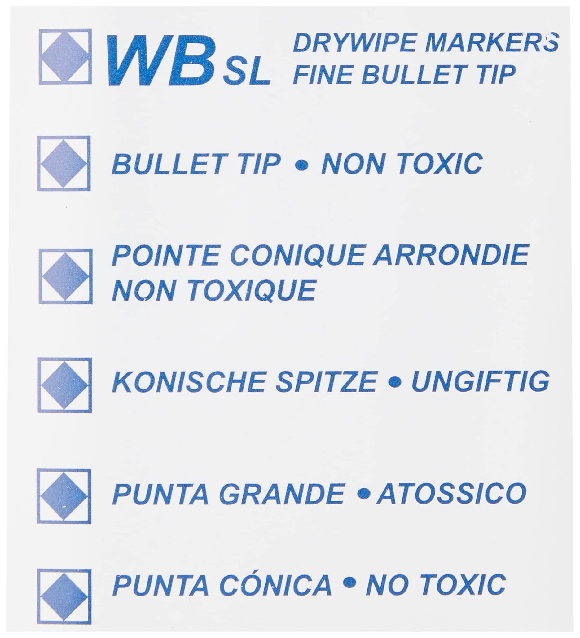 Hainenko WB SL Dry Wipe Marker with Fine Bullet Tip - Assorted (Pack of 4)