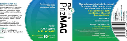 PrizMAG by ITL Health Pure Magnesium Bisglycinate Capsules 90 Capsules