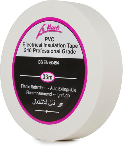 Le Mark PVC Electrical Insulation Tape 33m x 19mm | Professional Flame Retardant Electrical Tape