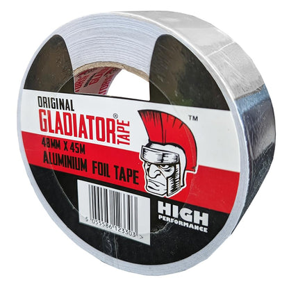 Gladiator Aluminium Foil Tape 48mm x 45m | Heavy Duty HVAC Foil Tape
