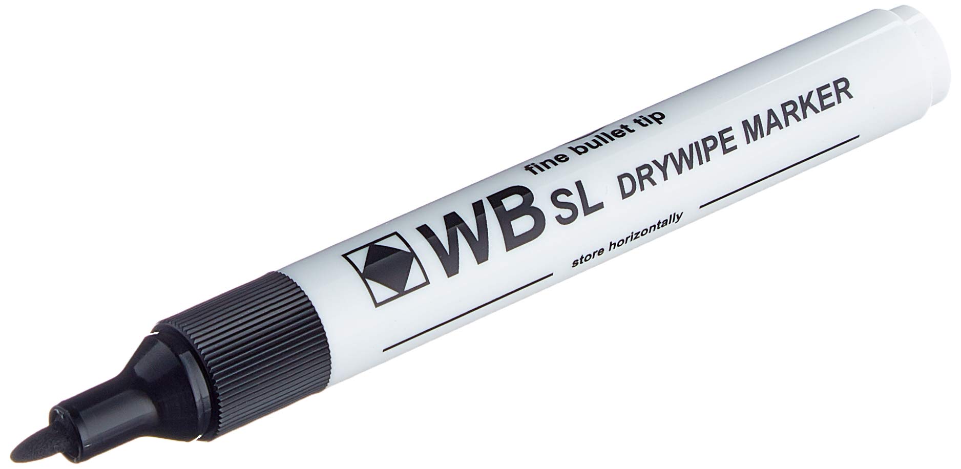 Hainenko Whiteboard Slimline Dry Wipe Marker with Fine Bullet Tip - Black (Pack of 10)