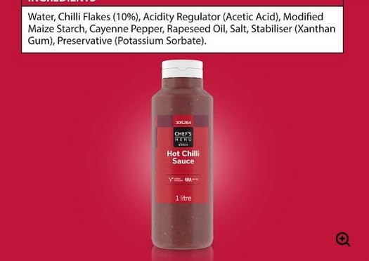 Chef's Menu Hot Chilli Sauce 1 litre