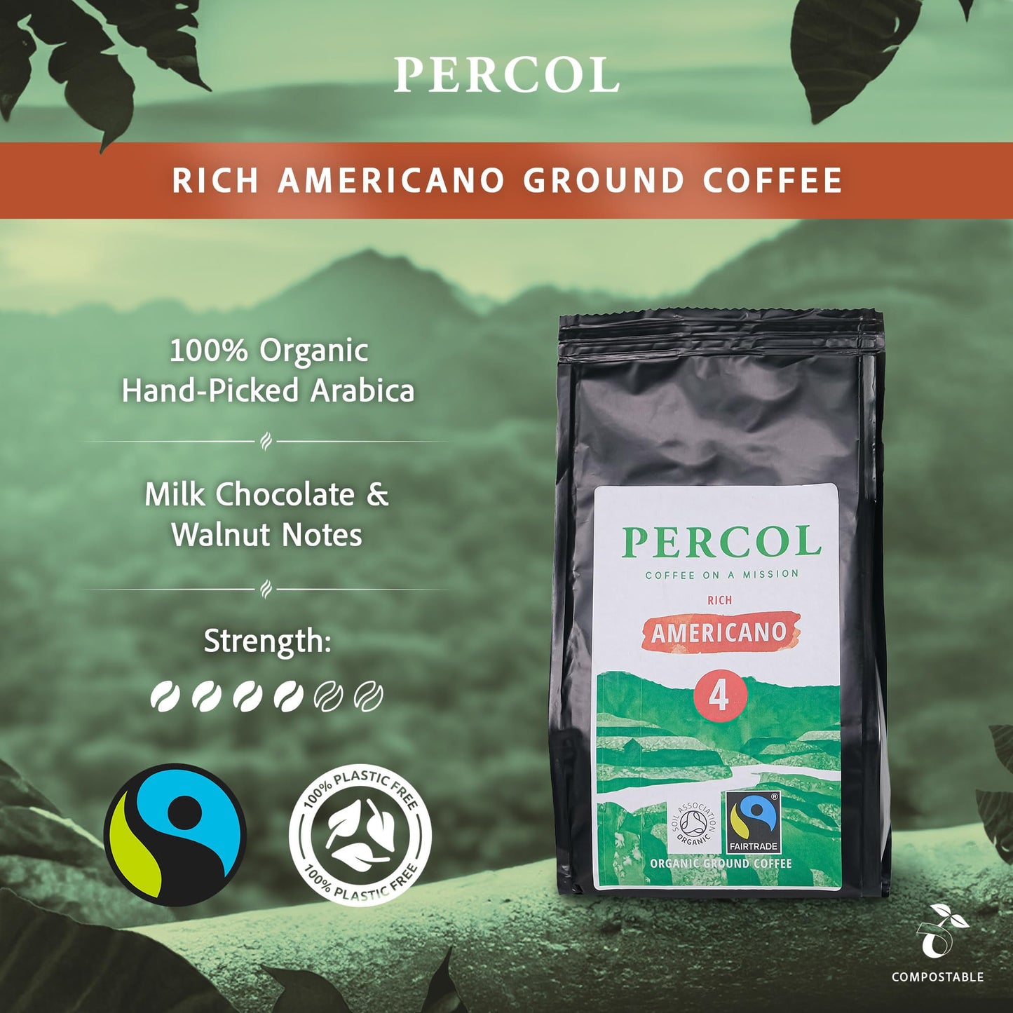 Percol Colombia Instant Coffee 6 x 100g