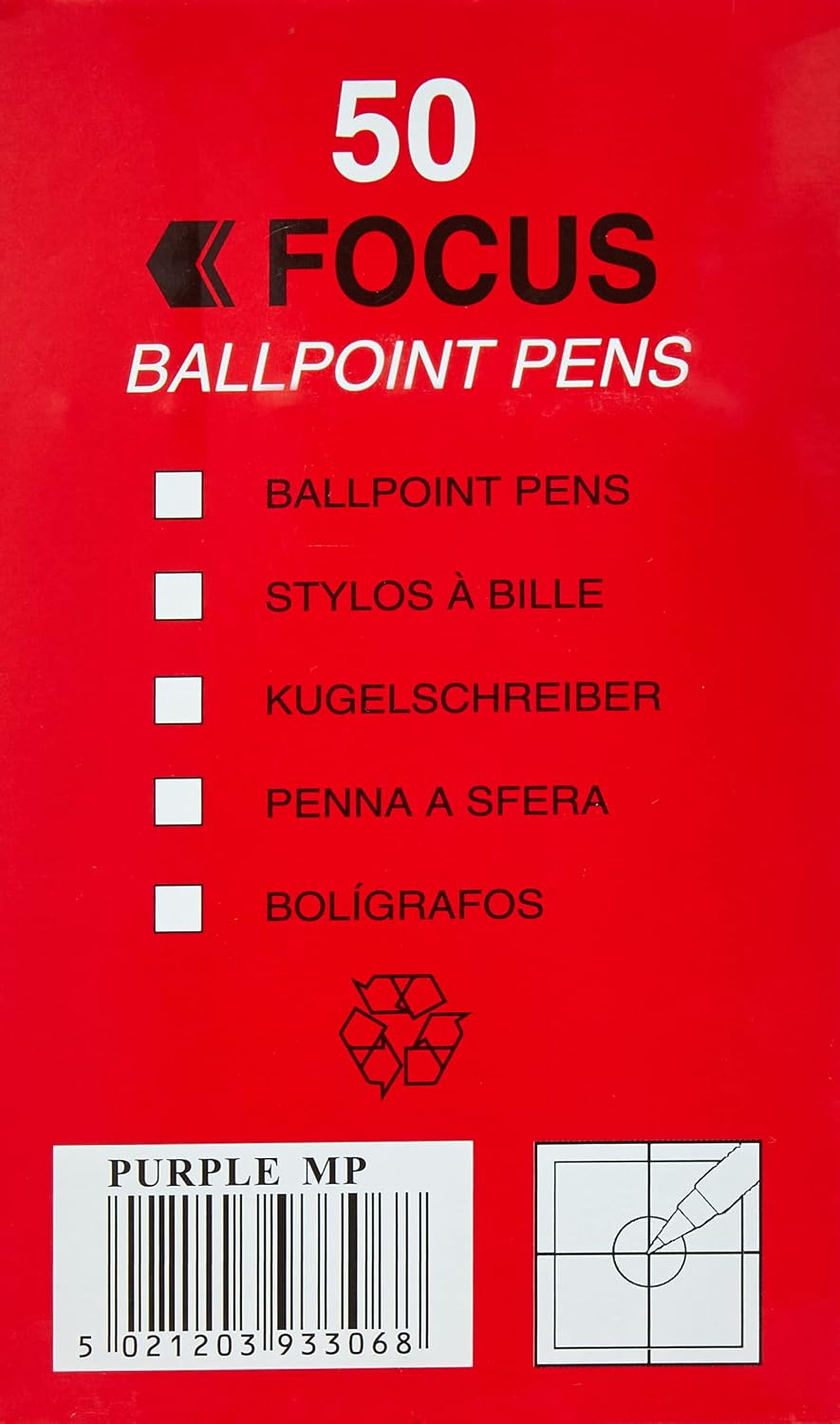 Hainenko Value Medium Ballpoint Pens Violet – 20 x 50 Packs (1,000 Pens) | Bulk Box