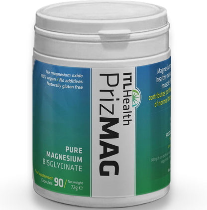 PrizMAG by ITL Health Pure Magnesium Bisglycinate Capsules 90 Capsules