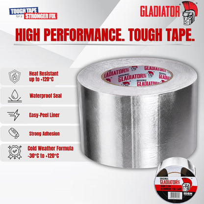 Gladiator Foil Tape 96mm x 45m | Extra Wide HVAC Tape