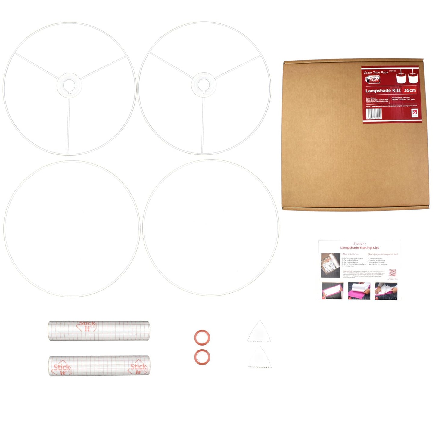 NeedCraft Drum Lampshade Making Kit Twin Pack | 15cm–70cm DIY Lampshade Kit