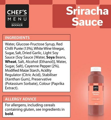 Chef's Menu Sriracha Sauce 1 Litre