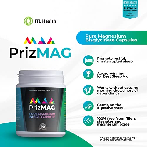 PrizMAG by ITL Health Pure Magnesium Bisglycinate Capsules 90 Capsules