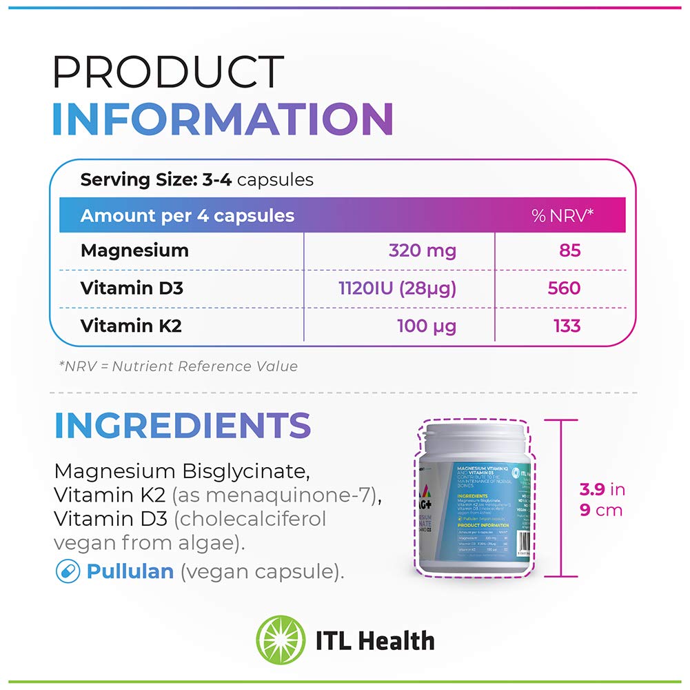 PrizMAG+ by ITL Health Magnesium Bisglycinate Capsules 90 Capsules