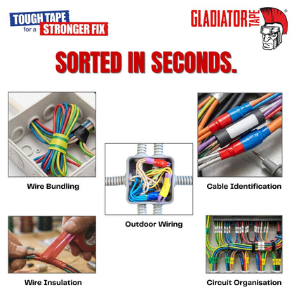 Gladiator PVC Electrical Tape 19mm x 20m (Pack of 10) | Flame Retardant Electrical Insulation Tape