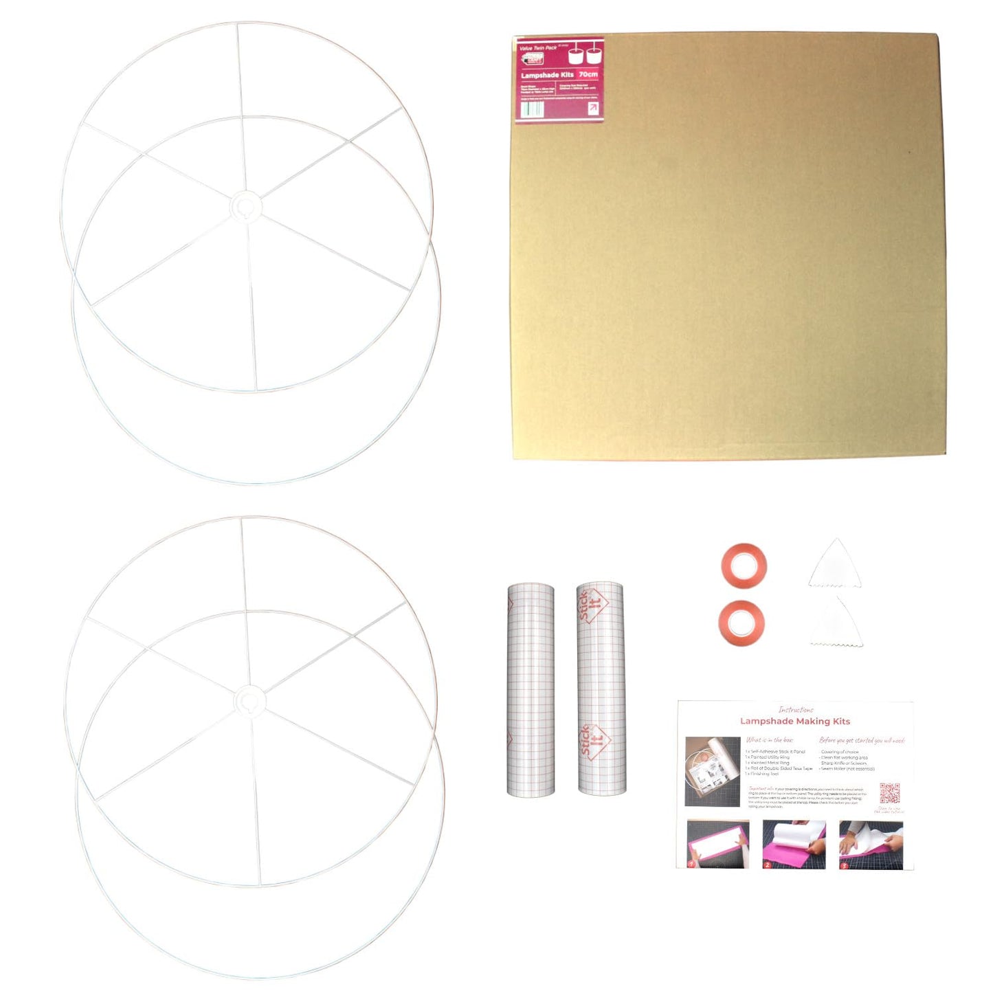 NeedCraft Drum Lampshade Making Kit Twin Pack | 15cm–70cm DIY Lampshade Kit