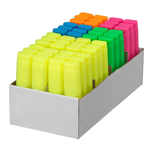 Bulk Pack Highlighters | 48 Assorted Fluorescent Marking Pens | Chisel Tip Highlighter Set