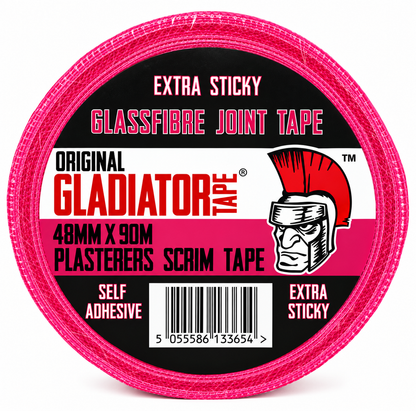Pink Scrim Tape 48mm x 90m | Extra Sticky Plasterers Joint Tape – Gladiator