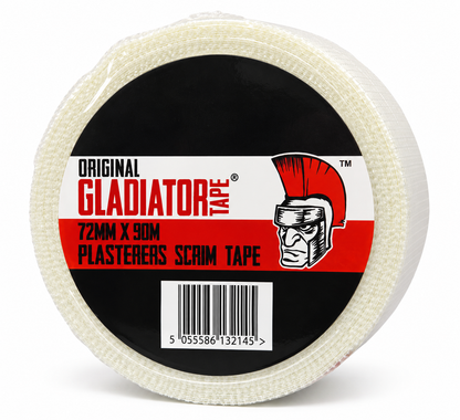White Scrim Tape 72mm x 90m | Self-Adhesive Plasterers Joint Tape – Gladiator