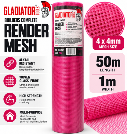 Gladiator Pink Render Mesh 1m x 90m - 160gsm
