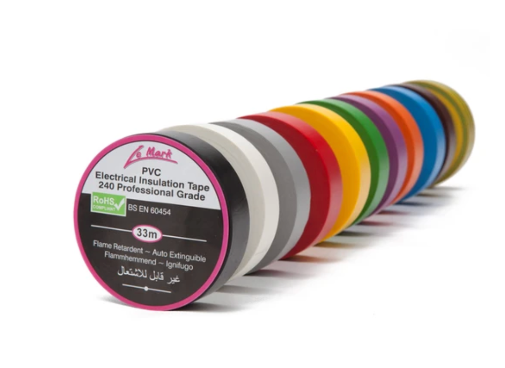 Le Mark PVC Electrical Insulation Tape 33m x 19mm | Professional Flame Retardant Electrical Tape