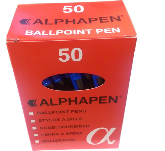 Hainenko ALPHAPEN 0.7mm Medium Ballpoint Pens (Pack of 50) | Smooth Writing Office & School Pens