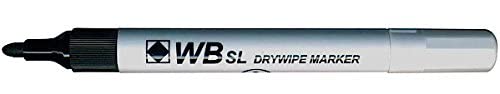 Hainenko Slimline Dry Wipe Whiteboard Markers Black Bullet Tip (Pack of 100) | Low Odour Whiteboard Pens