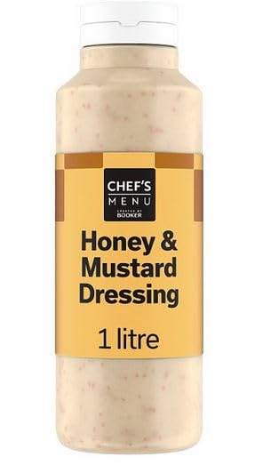 Honey & Mustard Dressing 1 Litre – Ready to Use Salad Dressing for Salads & Marinades – Chef’s Menu – Suitable for Home & Catering