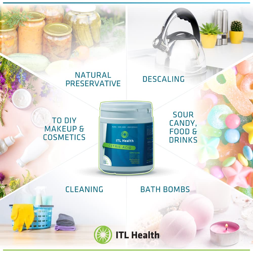 Citric Acid 1.13kg | ITL Health Food Grade Cleaning & Descaling Powder (BBE 31/12/2026)