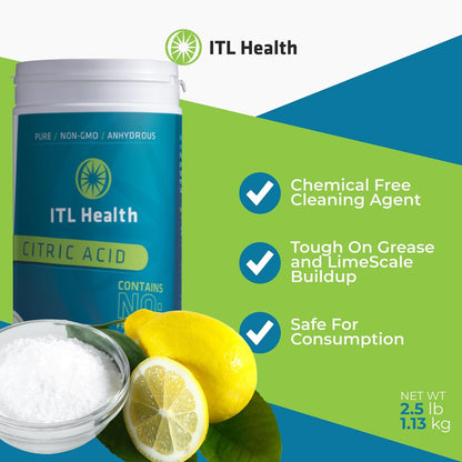 Citric Acid 1.13kg | ITL Health Food Grade Cleaning & Descaling Powder (BBE 31/12/2026)