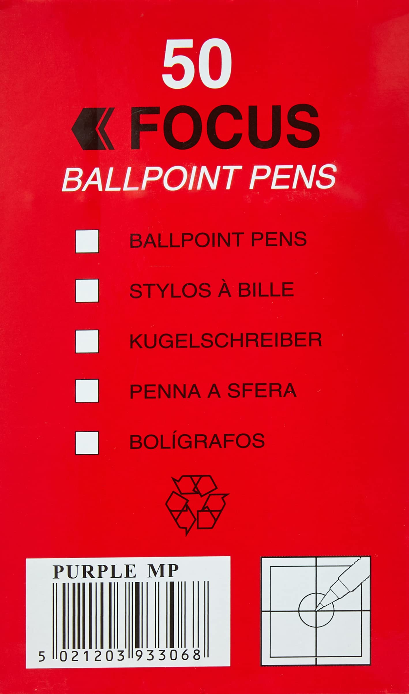 Hainenko 864017 Value Medium Ballpoint Pen - Violet (Pack of 50)