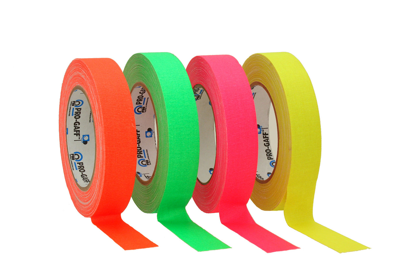 Pro Gaff Fluorescent Gaffer Tape 24mm x 25 Yards (Pack of 4) | Professional UV Reactive Stage Marking Tape