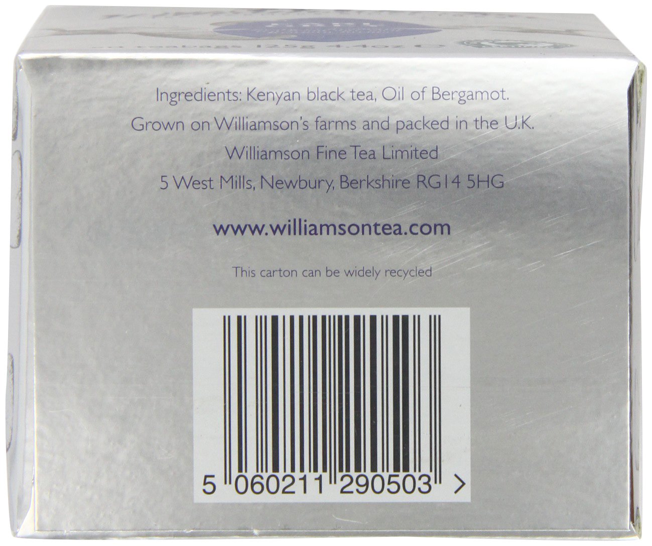 Williamson Tea Earl Grey (Pack of 4, Total 200 Teabags)