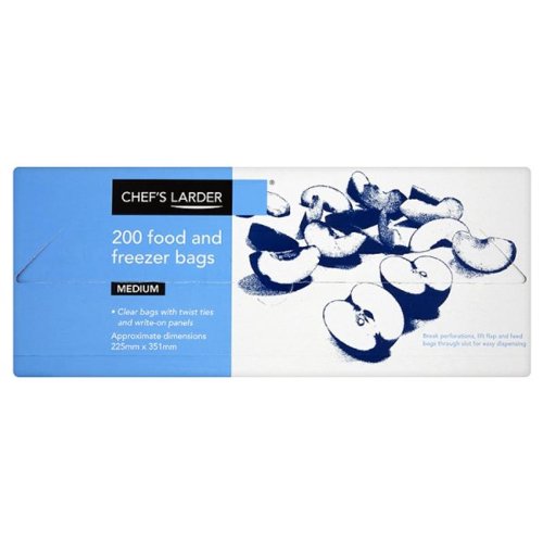 Chef's Larder Medium Food & Freezer Bags 200 Pack
