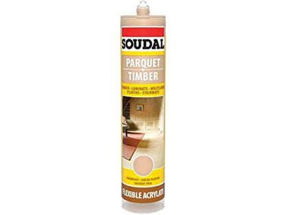 Soudal Parquet Flexible Joint Sealant 300ml | Wood & Laminate Floor Sealant