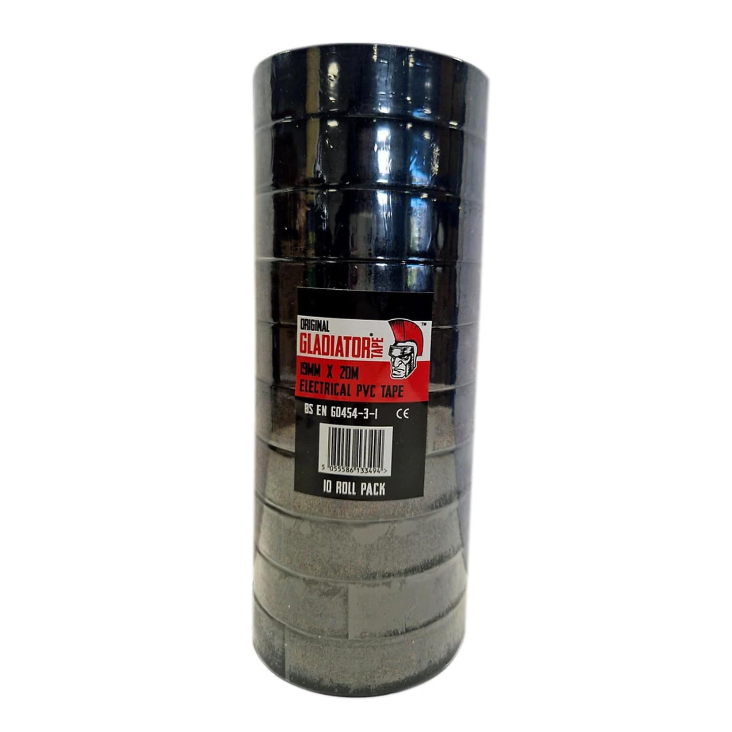 Gladiator PVC Electrical Tape Black 19mm x 20m (Pack of 10) | Flame Retardant Electrical Insulation Tape
