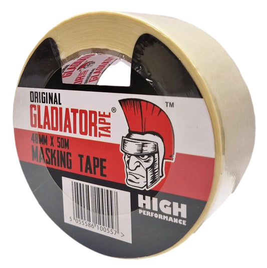 Masking Tape 48mm x 50m – Gladiator General Purpose Decorating & Painting Tape | 1 Roll